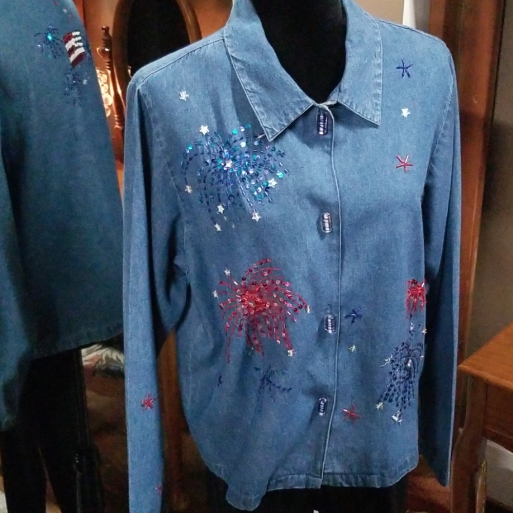 220 Hickory Jean Blouse Size Medium
